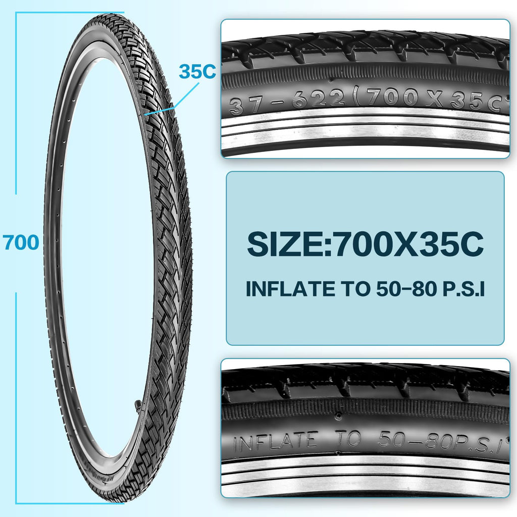 Foldable Road Bike Tires and Inner Tubes 2-Pack M662923