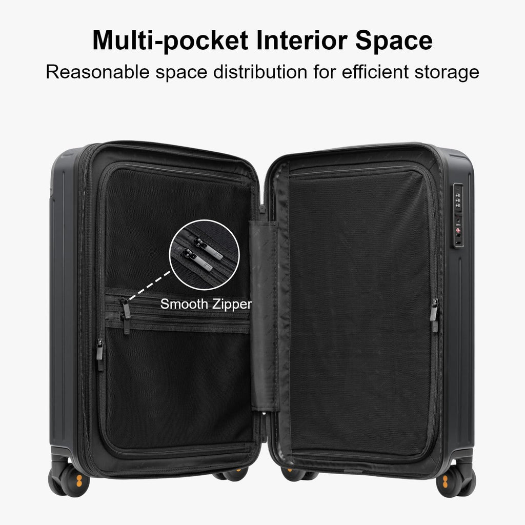 Expandable Hardside Carry on Luggage Black Q805690