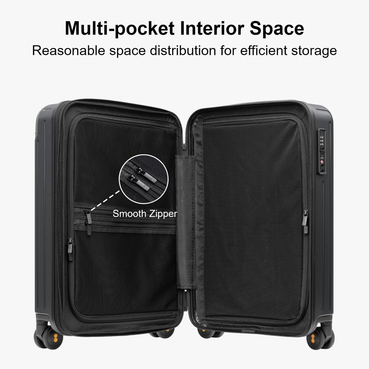 Expandable Hardside Carry on Luggage Black Q805690