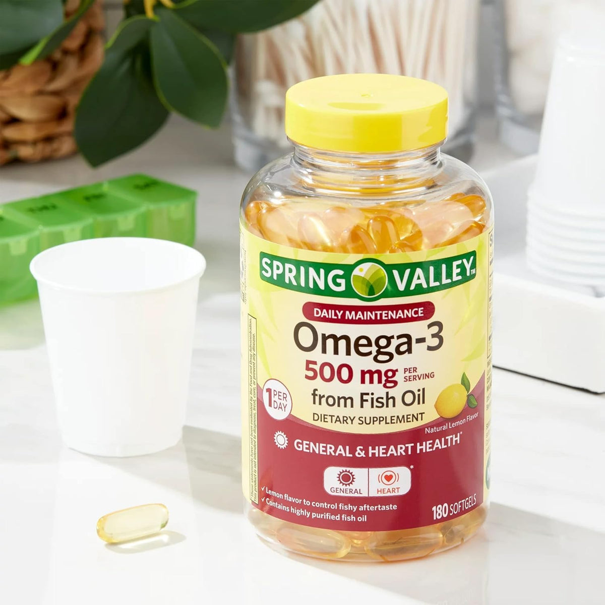 Omega-3 500 mg 180 Count Fish Oil Dietary Supplements T786500