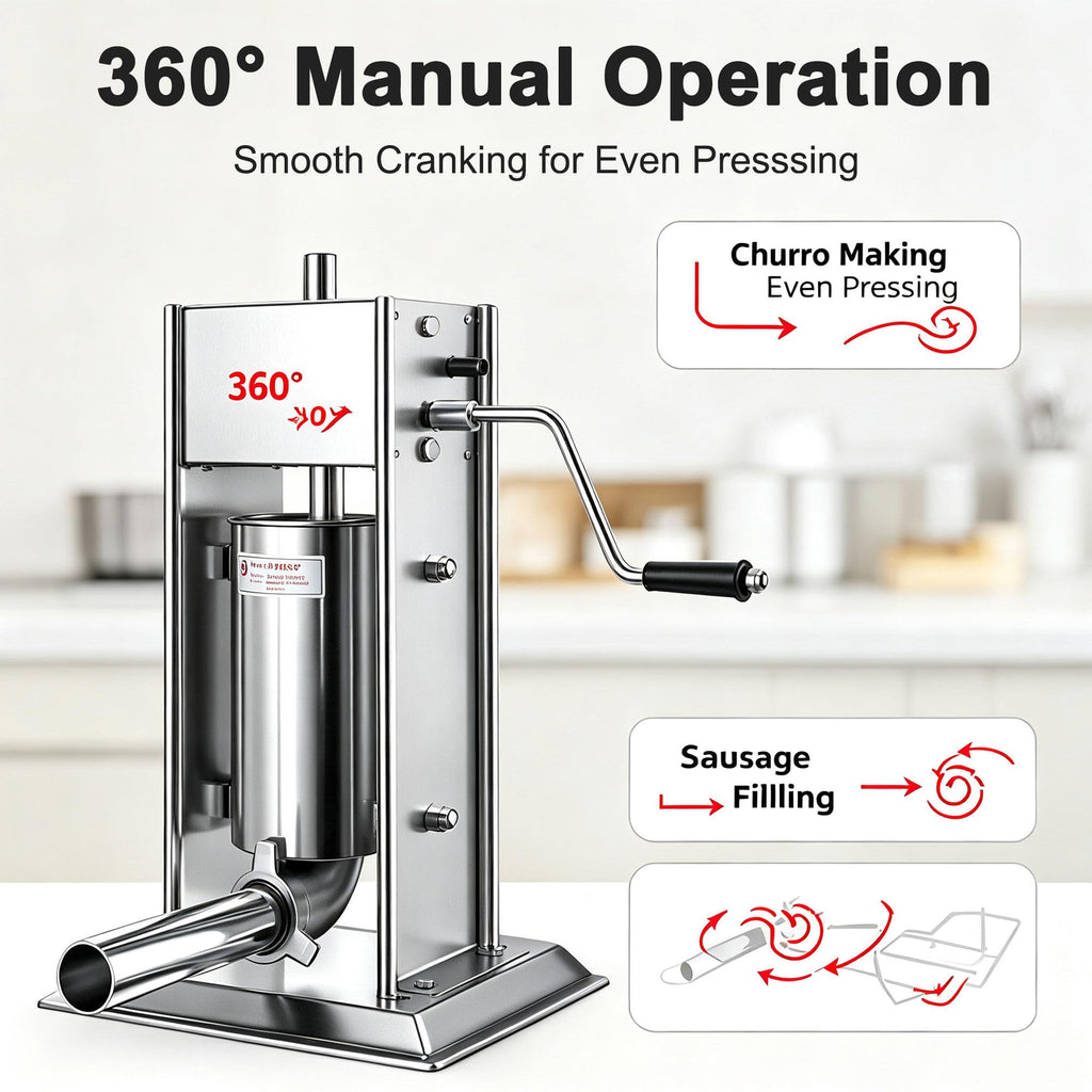 Vertical Manual Churro Extruder with 6-Shape Nozzle Kit L5313