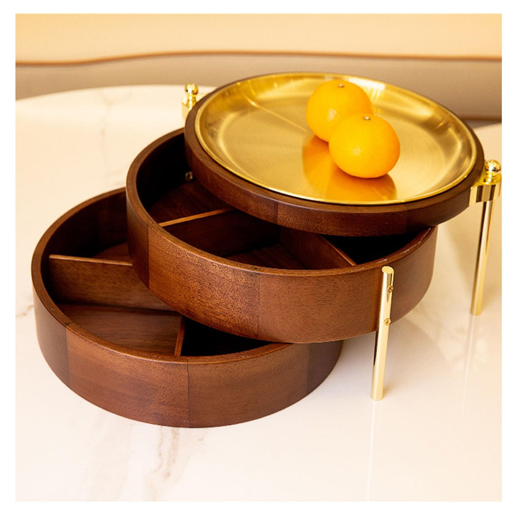 3 Layers Solid Wood Fruit Bowl C4766