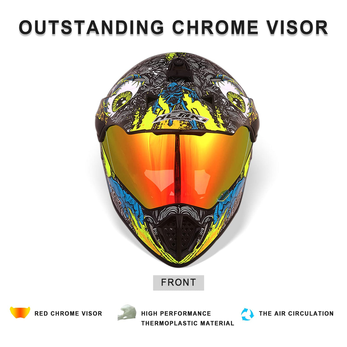 Red Full Face Motocross Helmet U427