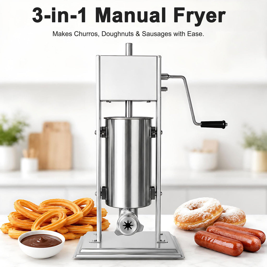 Vertical Manual Churro Extruder with 6-Shape Nozzle Kit L5313