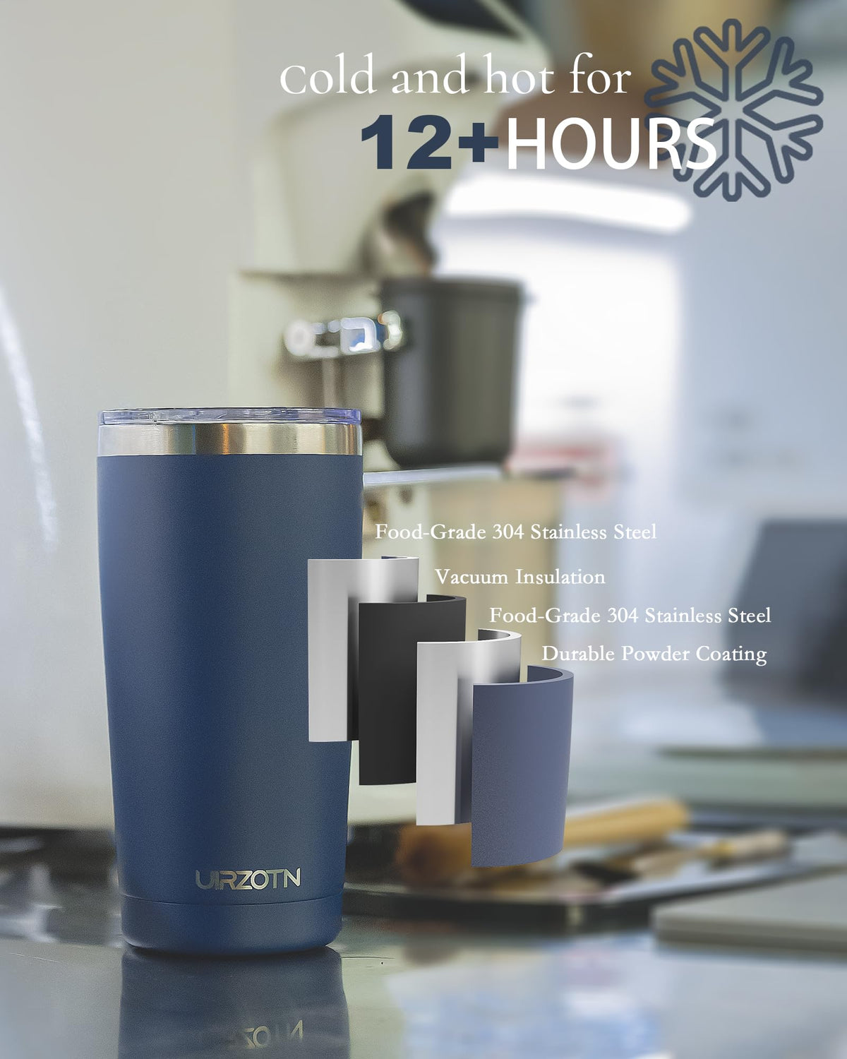20oz Stainless Steel Insulated Travel Coffee Tumbler with Straw M628