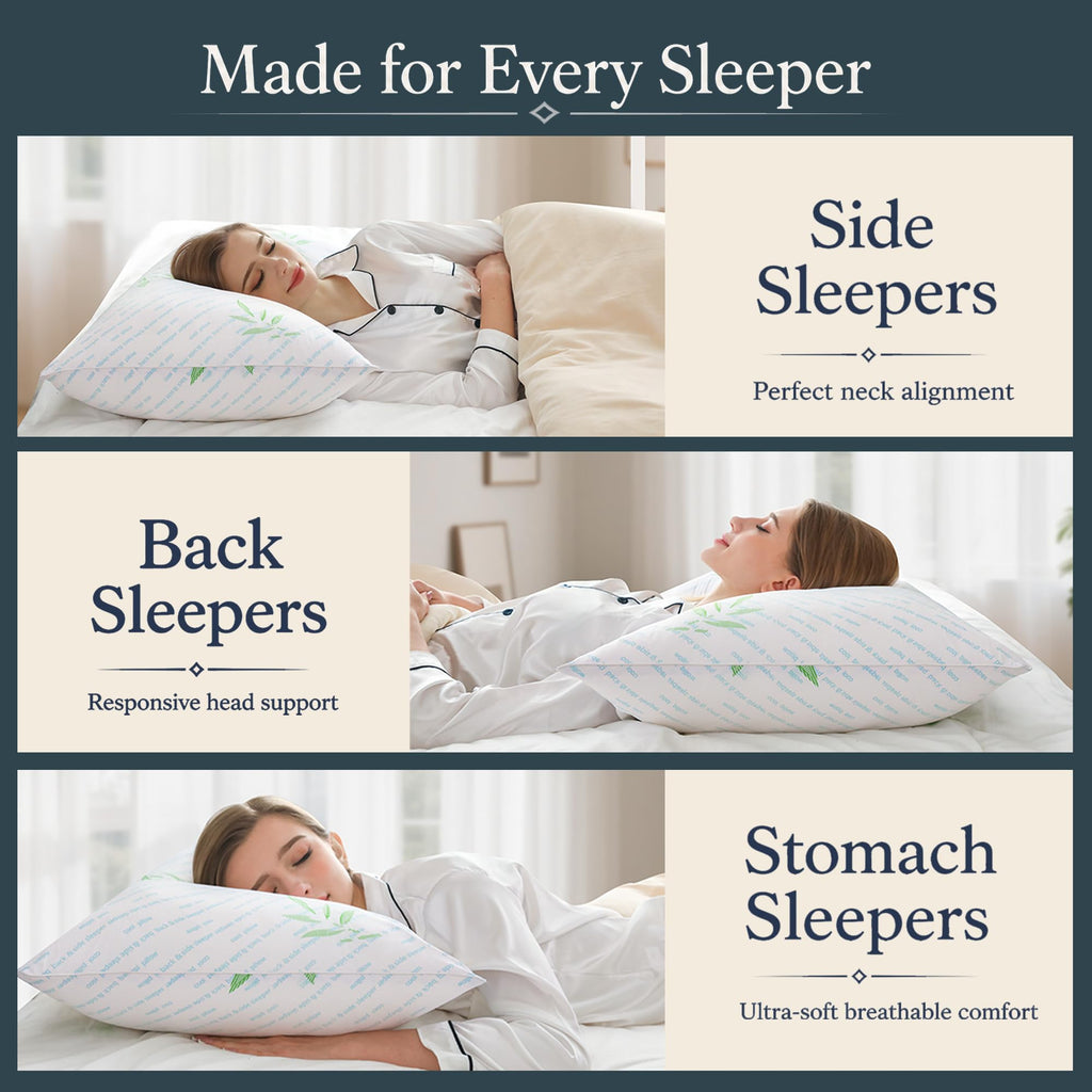King Size Set of 2 Cooling Hybrid Bed Pillows V57850