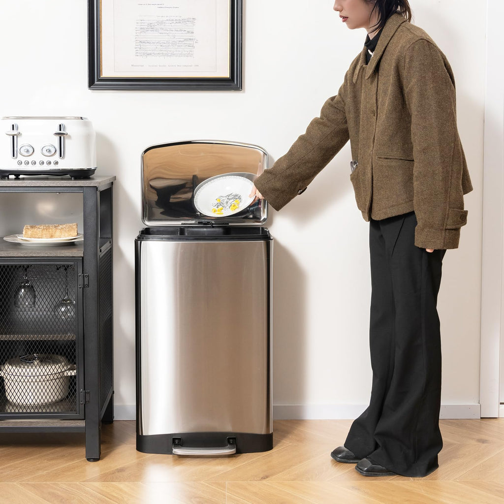 13.2 Gal Stainless Steel Step-on Trash Can E820238