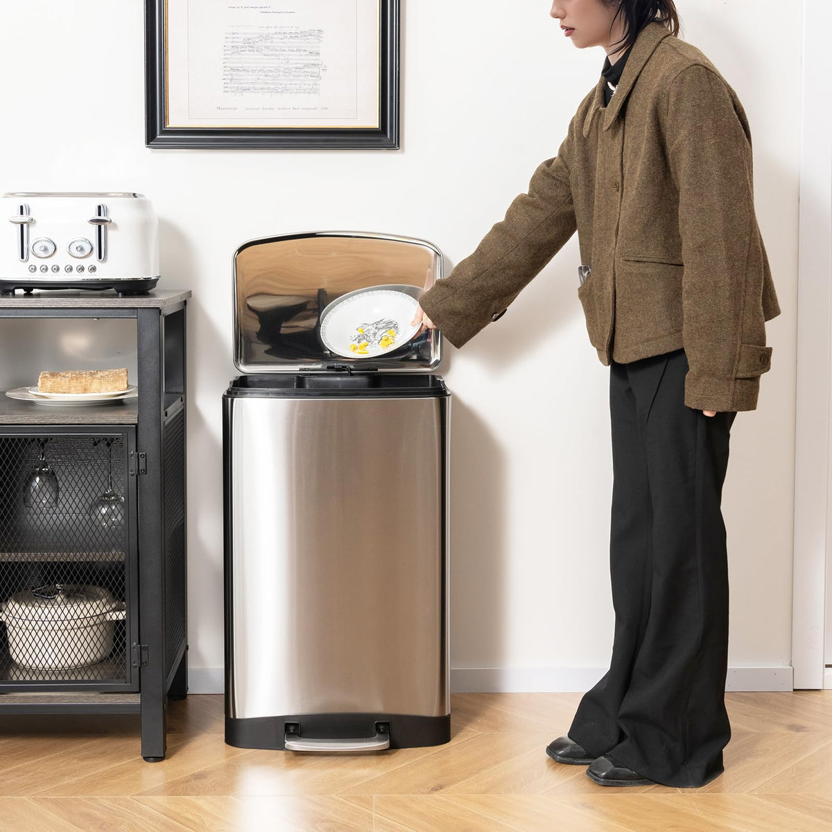 13.2 Gal Stainless Steel Step-on Trash Can E820238