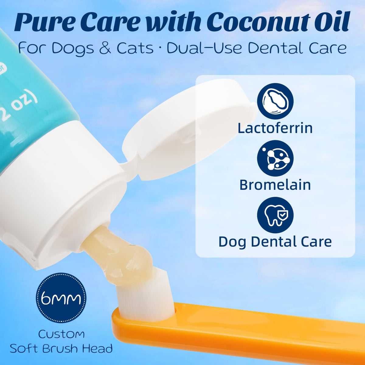 Coconut Chicken Flavor Dog Toothpaste with Toothbrush Kit 2.1oz M103217
