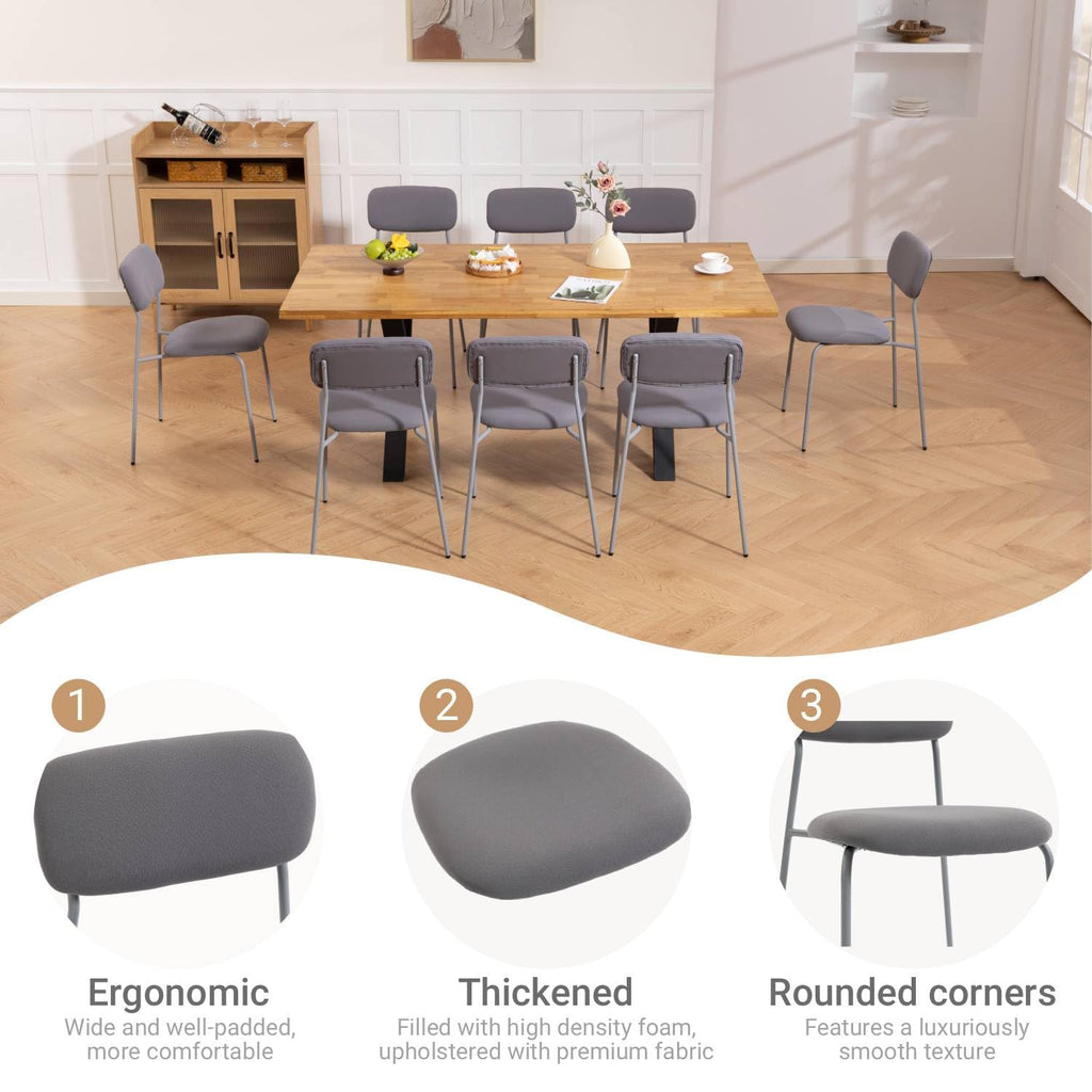 Grey Padded Stackable Chairs Set of 4 H1234