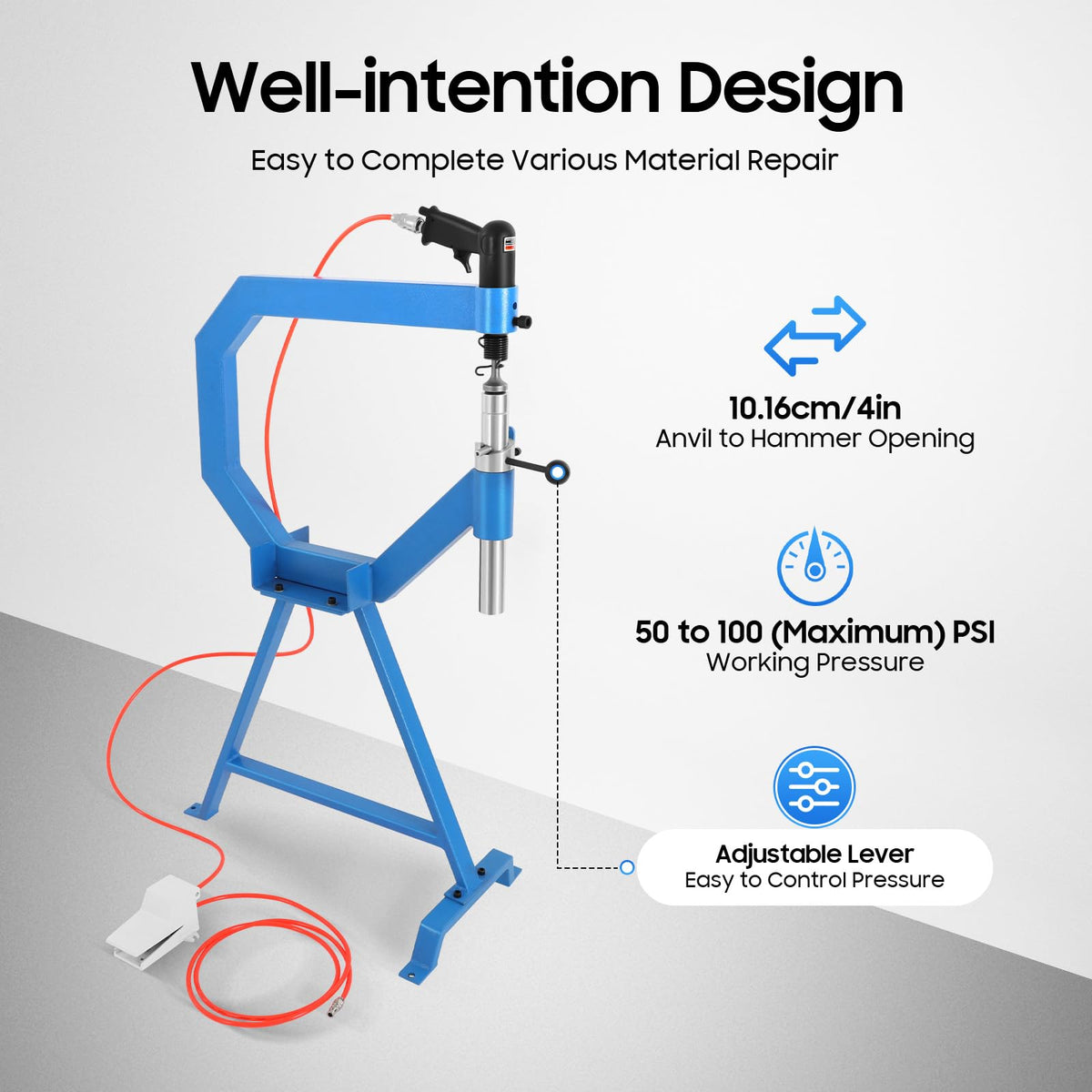 Pneumatic Planishing Hammer Sheet Metal Shaping Machine with Cast-Iron Stand N1369