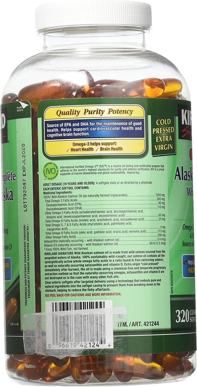 Wild Alaskan Salmon Oil 1200mg 320 Enteric Coated Softgels Q747423
