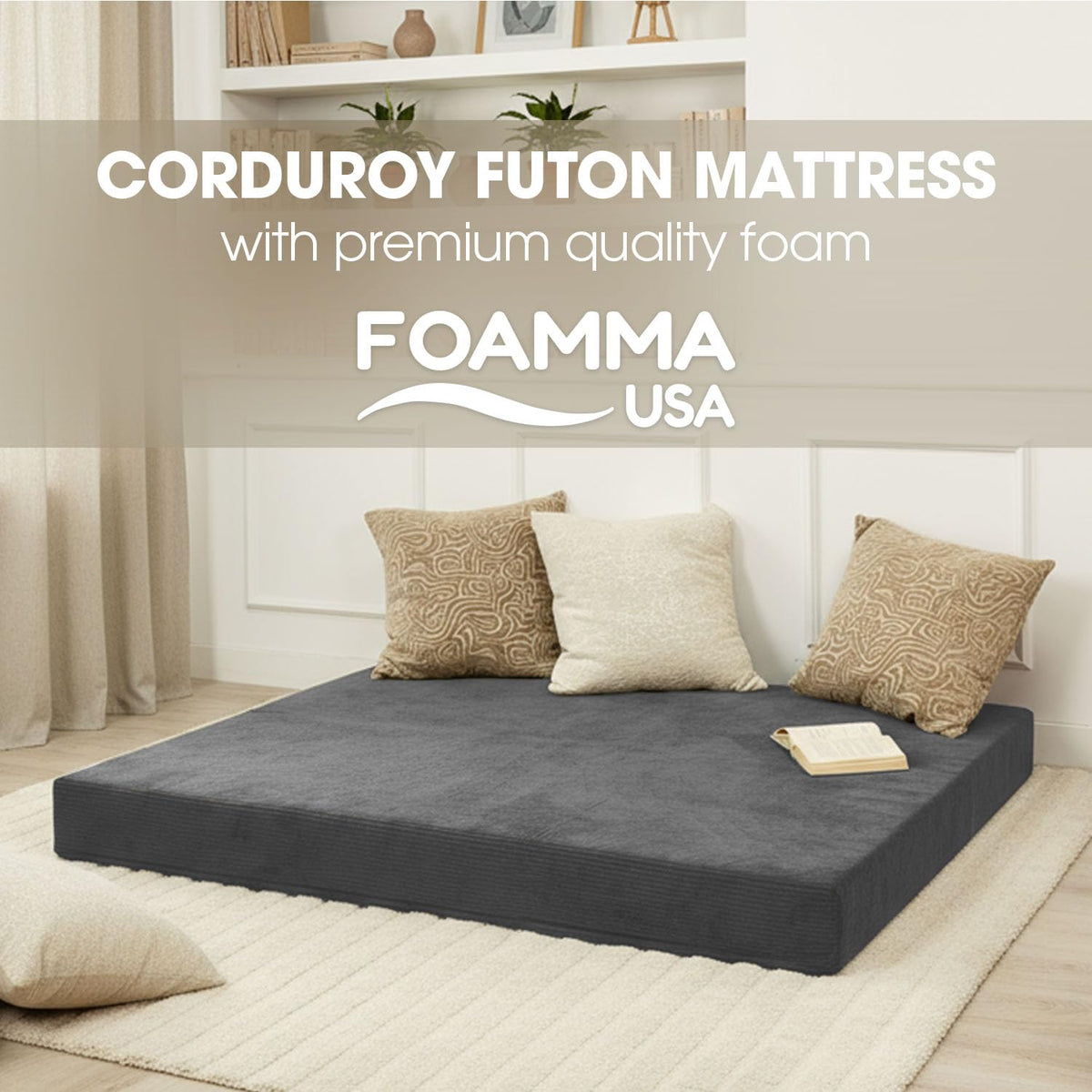 6-Inch Memory Foam Futon Mattress with Removable Cover Q988