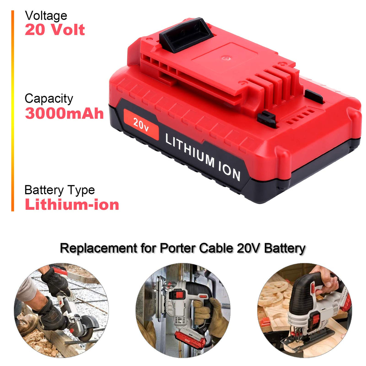 2 Pack 20V Max 3.0Ah Lithium Battery S81798