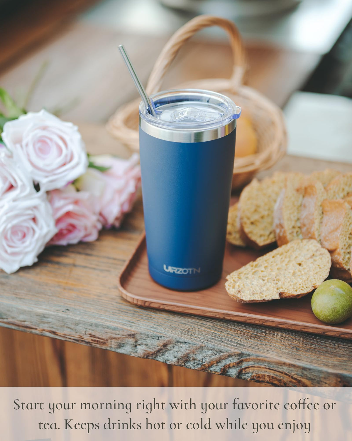 20oz Stainless Steel Insulated Travel Coffee Tumbler with Straw M628