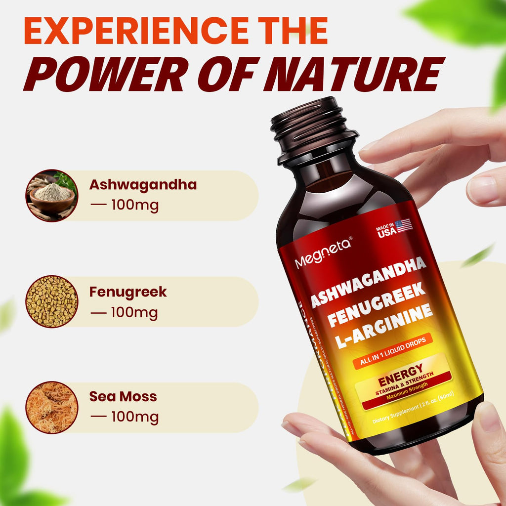 Ashwagandha Fenugreek L-Arginine Liquid Drops 2 fl oz M236