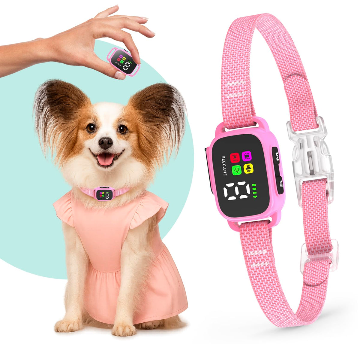 No Shock Rechargeable Bark Collar for Small Dogs 5-15 lbs T183675