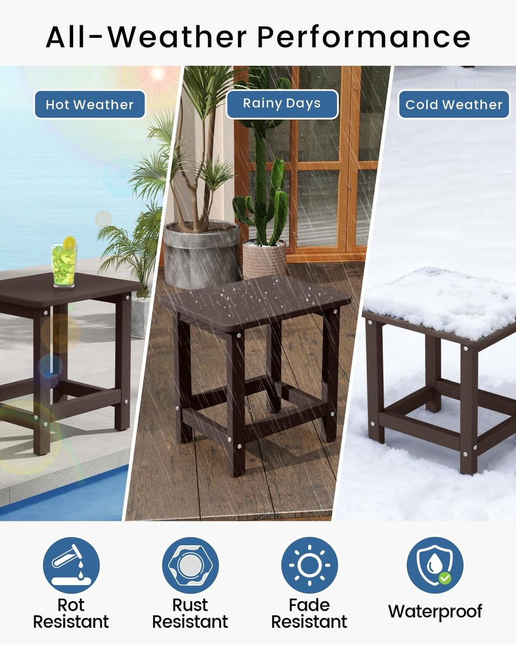 Set of 2 HDPE Outdoor Side Table S272