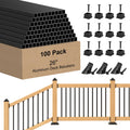 100 Pack 26" Square Black Aluminum Deck Balusters L953673