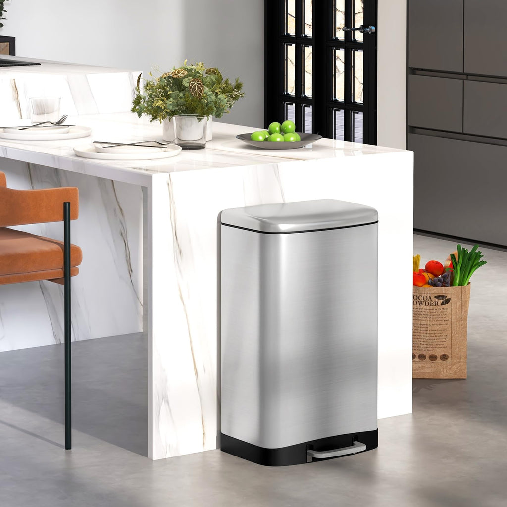 13.2 Gal Stainless Steel Step-on Trash Can E820238