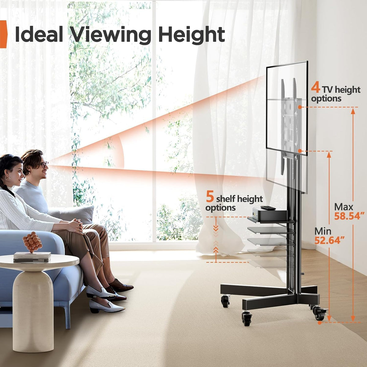 Rolling TV Stand for 32-85 Inch Screens Y375811