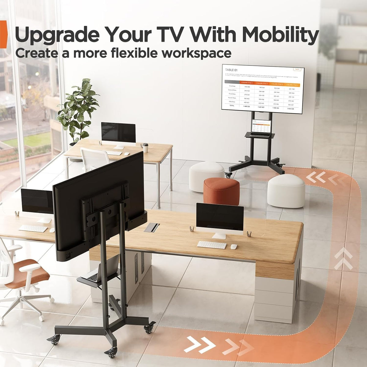 Rolling TV Stand for 32-85 Inch Screens Y375811