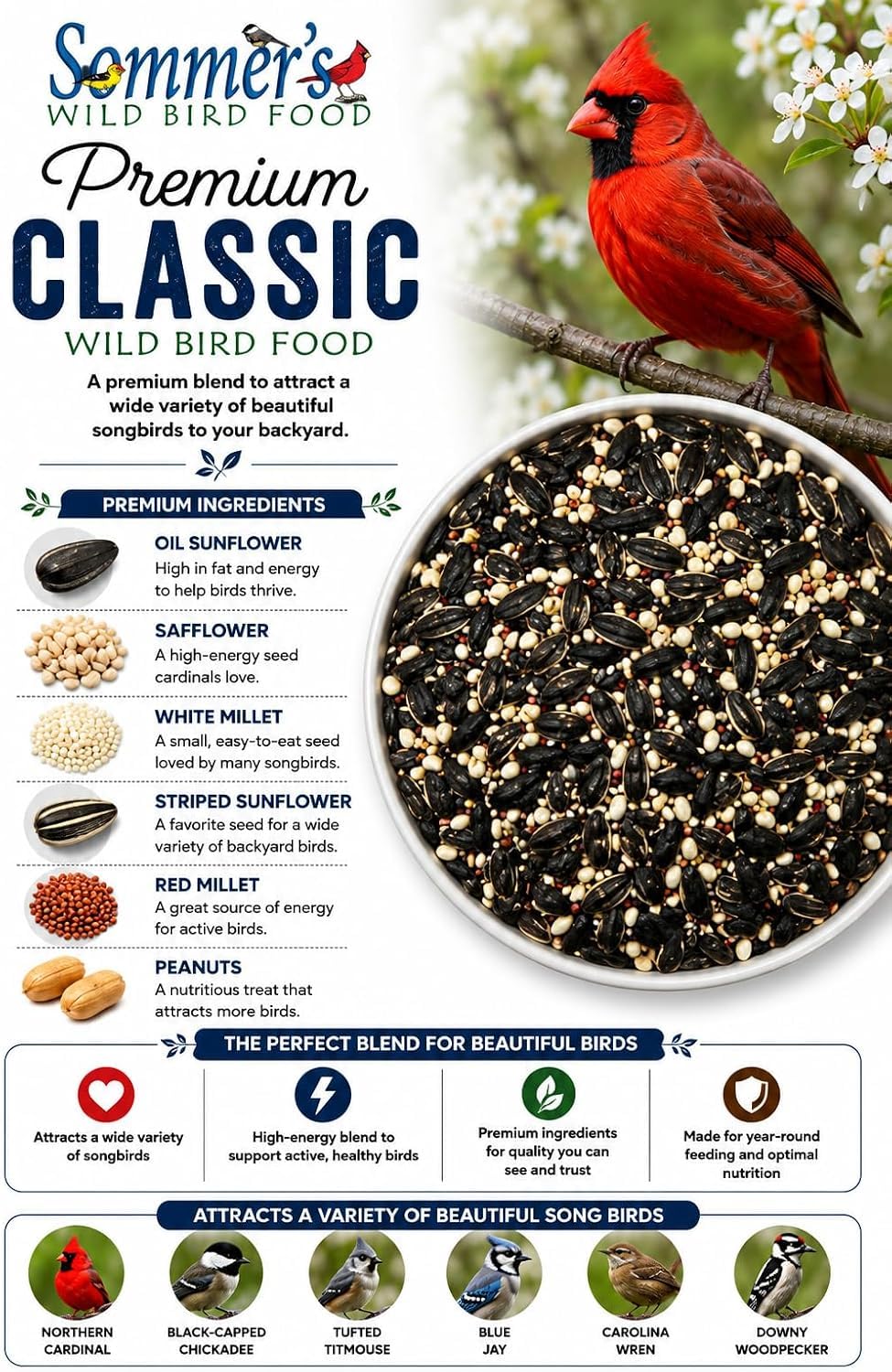 Wild Bird Seed 20 lb Sunflower Blend N757249