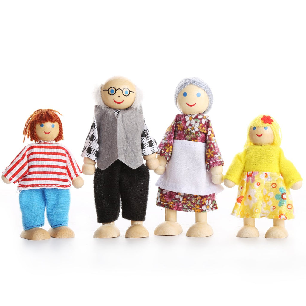 Dollhouse Figures Set of 7 with Dog A911