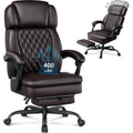 Brown 400lbs Ergonomic PU Leather Office Chair with Foot Rest B71248