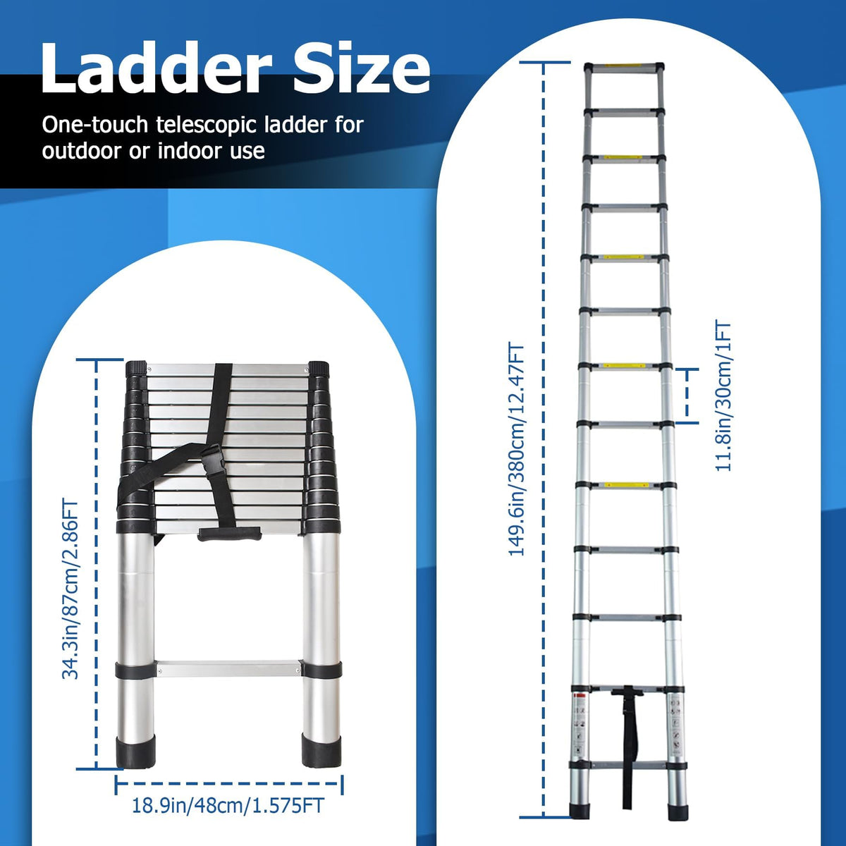 12.5 FT Aluminum Telescoping Ladder U8721