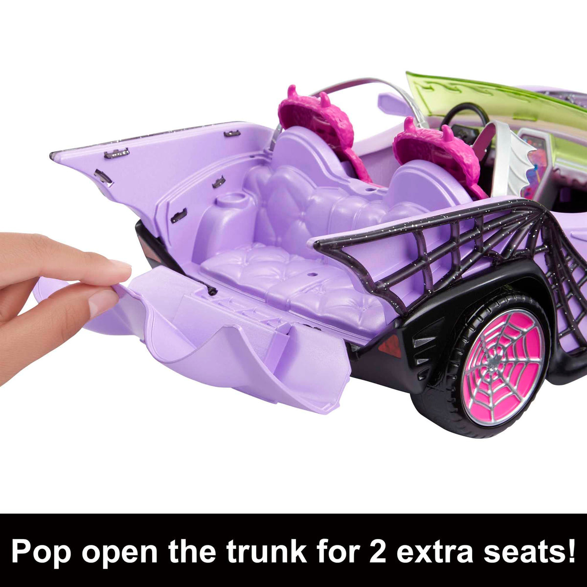 Purple Convertible Toy Car with Spiderweb Details N212