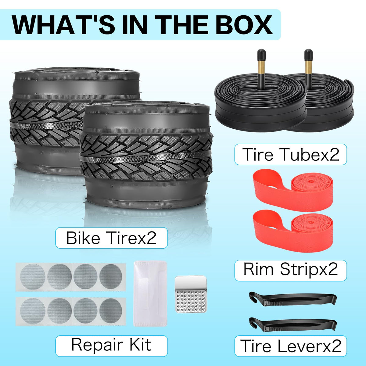 Foldable Road Bike Tires and Inner Tubes 2-Pack M662923
