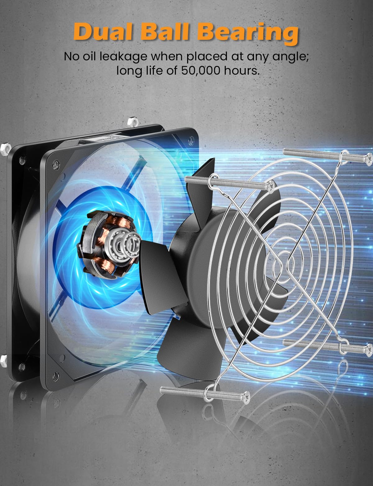 120mm x 25mm AC Ball Bearing Computer Fan I4584
