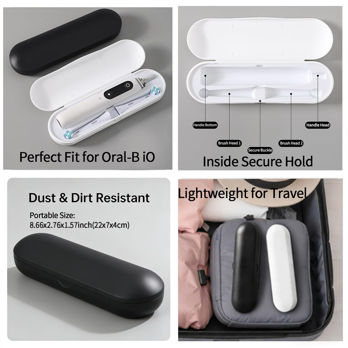 2 Pack Plastic Electric Toothbrush Travel Case A367