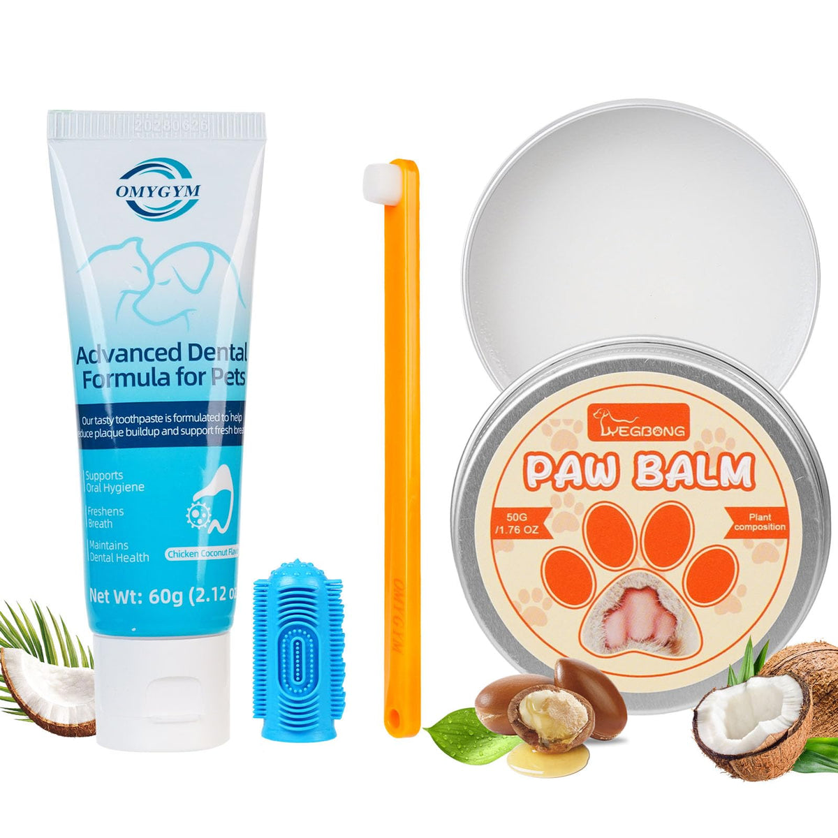 Coconut Chicken Flavor Dog Toothpaste with Toothbrush Kit 2.1oz M103217