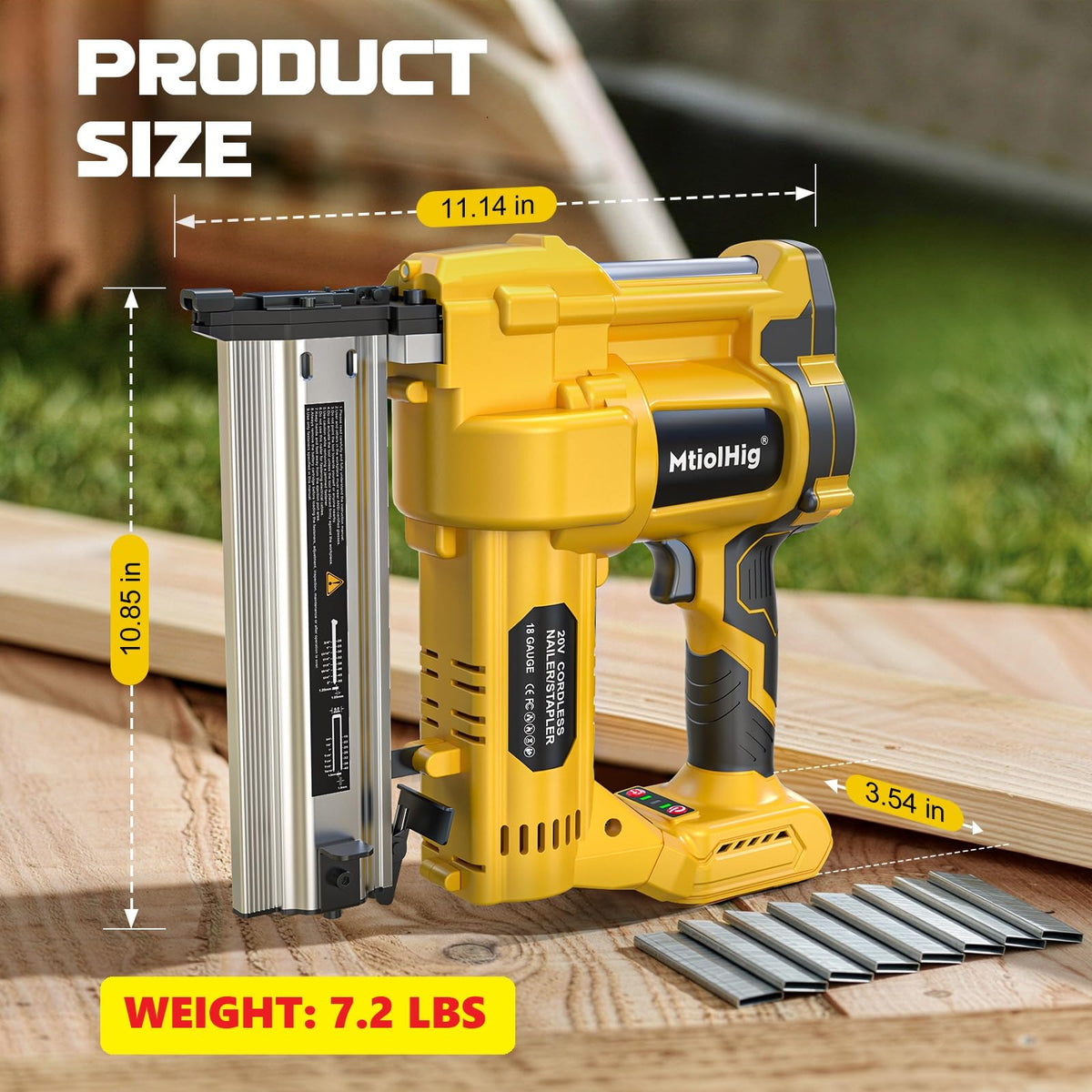 Cordless 2Inch Brad Nailer, 2-in-1 Staple Gun, 18 Gauge Battery Powered G472631