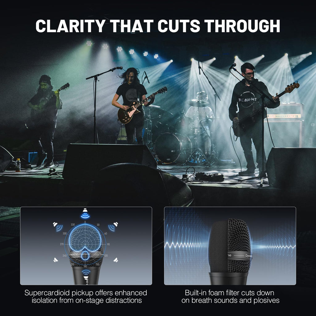 Supercardioid Dynamic Vocal Microphone with XLR Cable Q85598