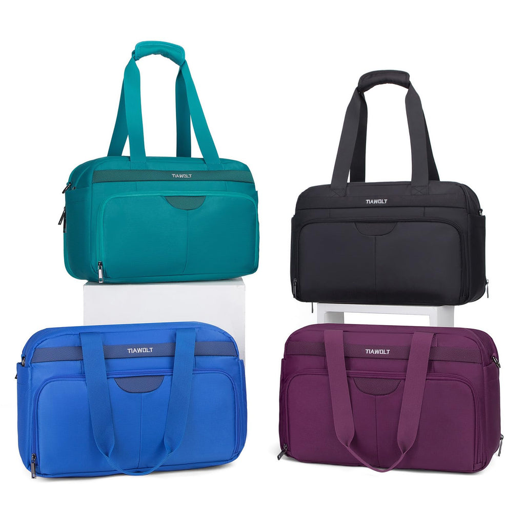Black Expandable Carry-On Luggage Duffel Bag with Adjustable Strap R602597
