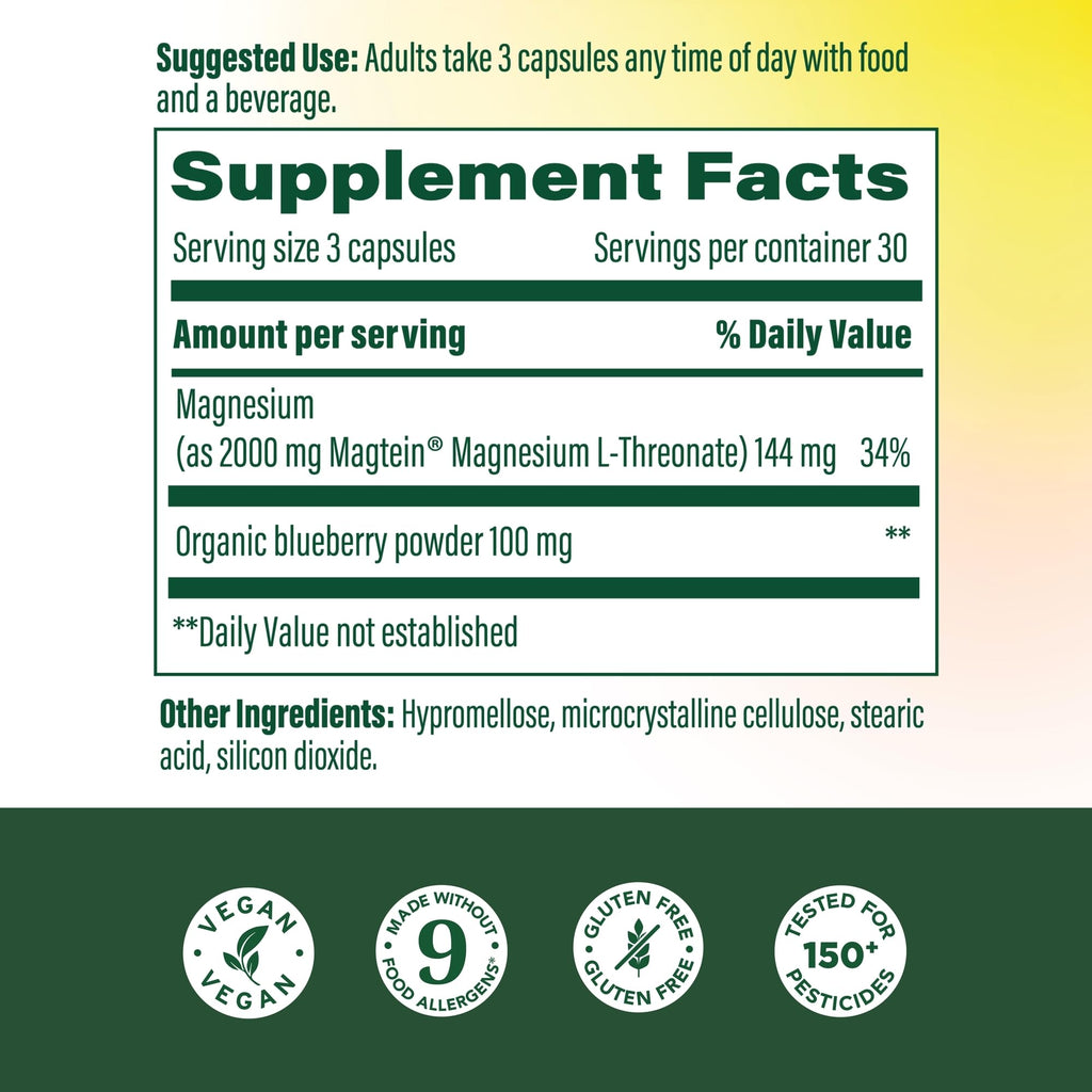 Magnesium L-Threonate 90 Capsules T96338