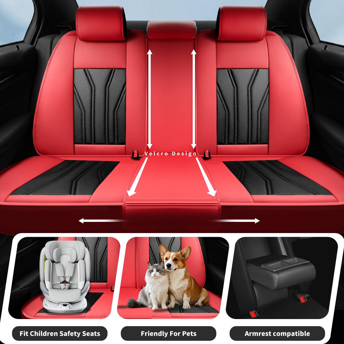 Red & Black Car Seat Covers R423354