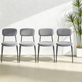 Grey Padded Stackable Chairs Set of 4 H1234