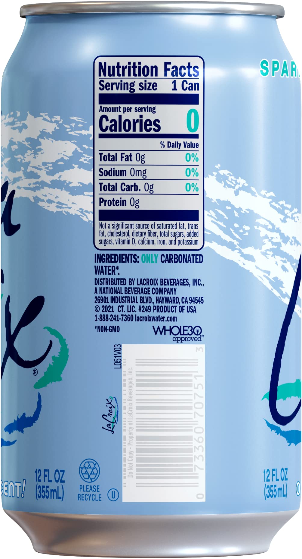 Sparkling Water 12 Fl Oz (pack of 8) K80765