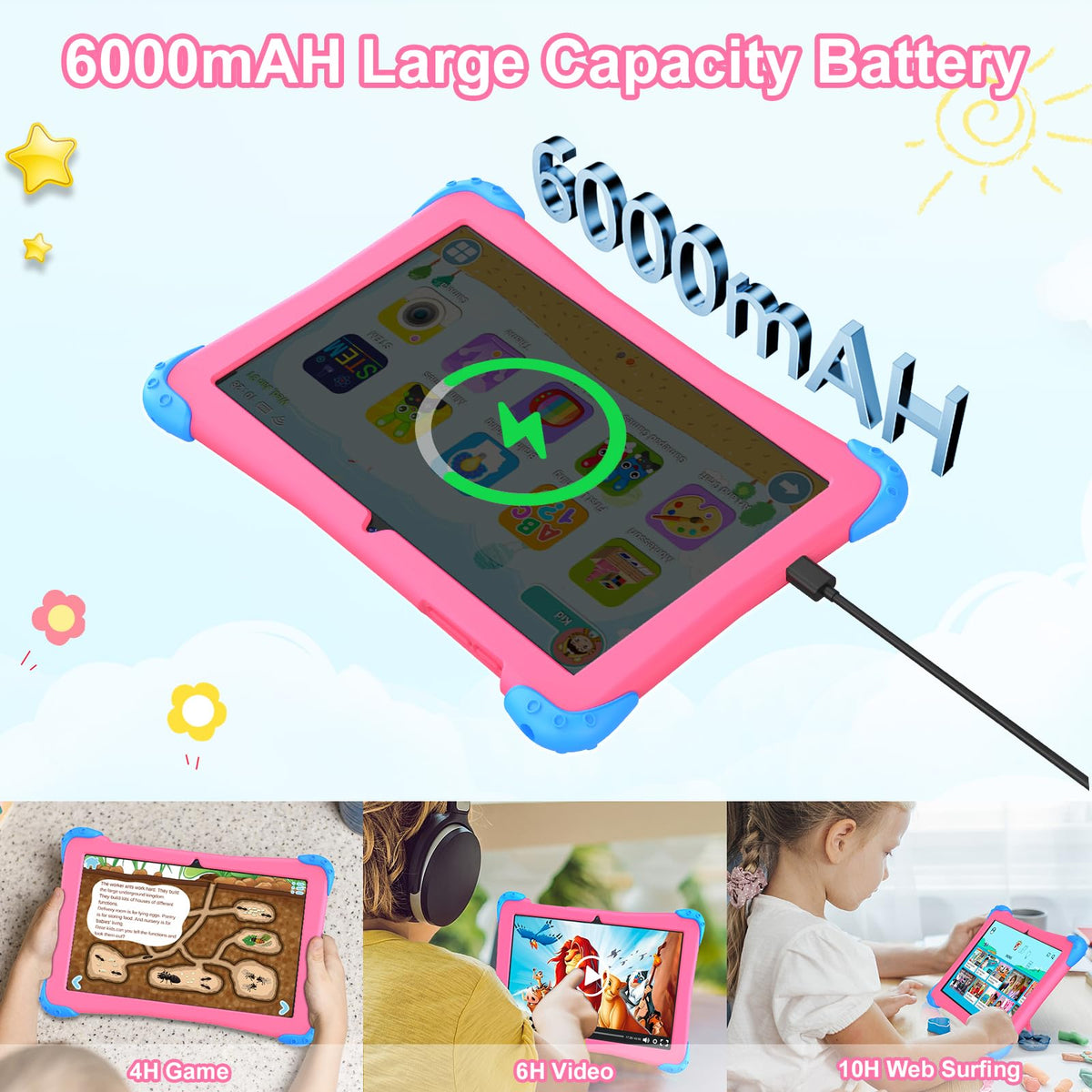 10 inch Android 14 Kids Tablet with Case L52986