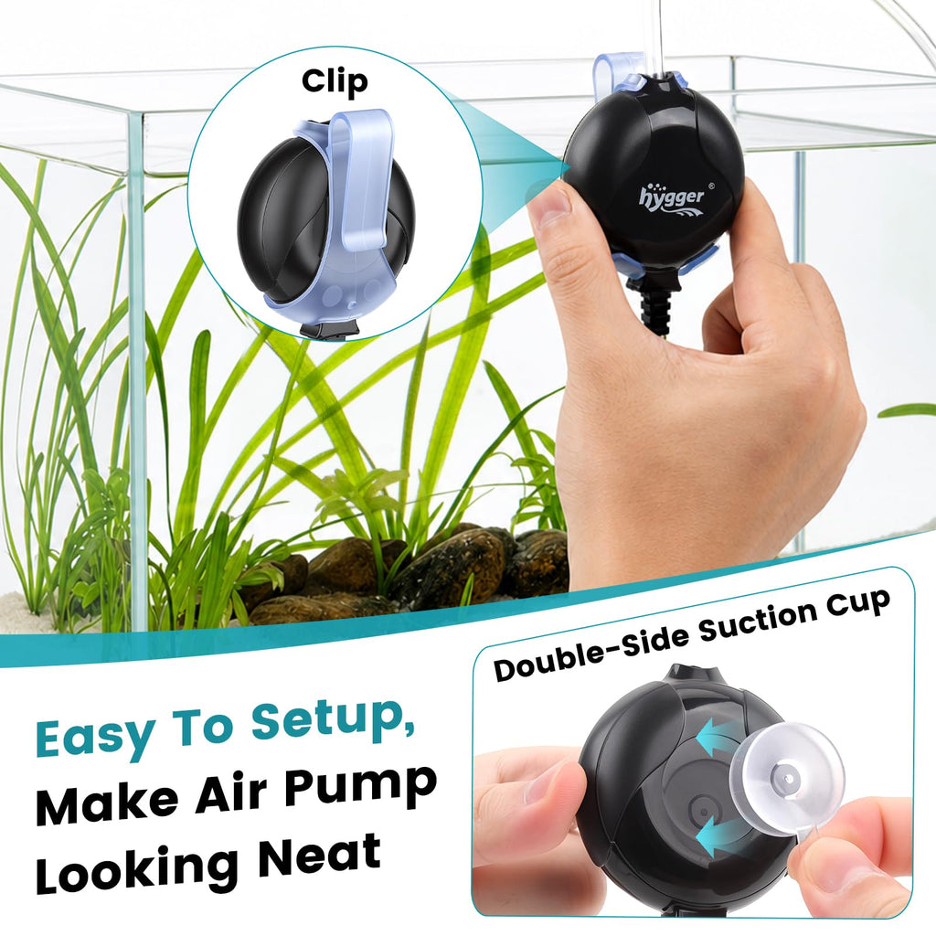 Quiet Mini Aquarium Air Pump 1.5 Watt with Air Stone Black I6423