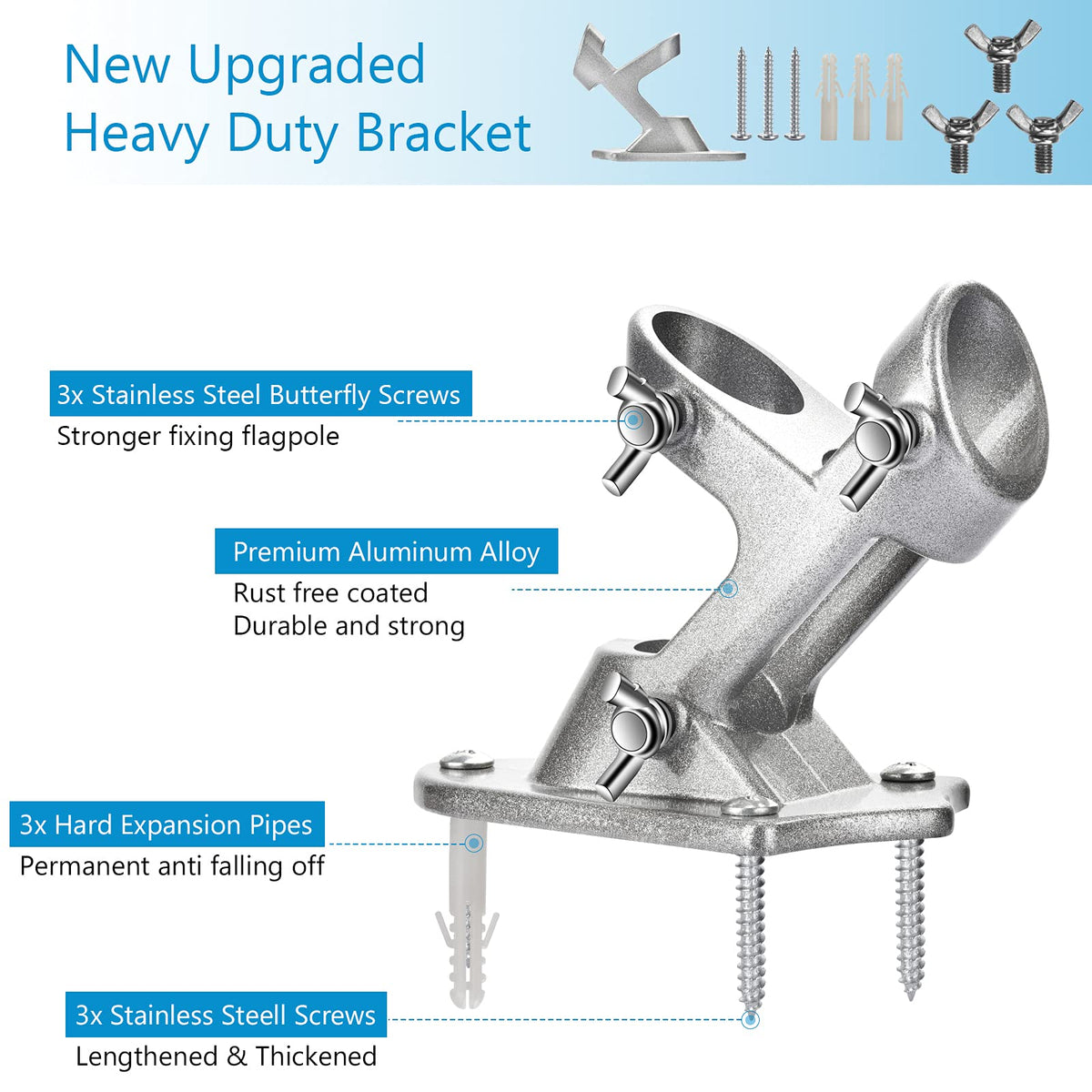 Heavy Duty Aluminum Flag Pole Holder 1" Inner Diameter Z2057