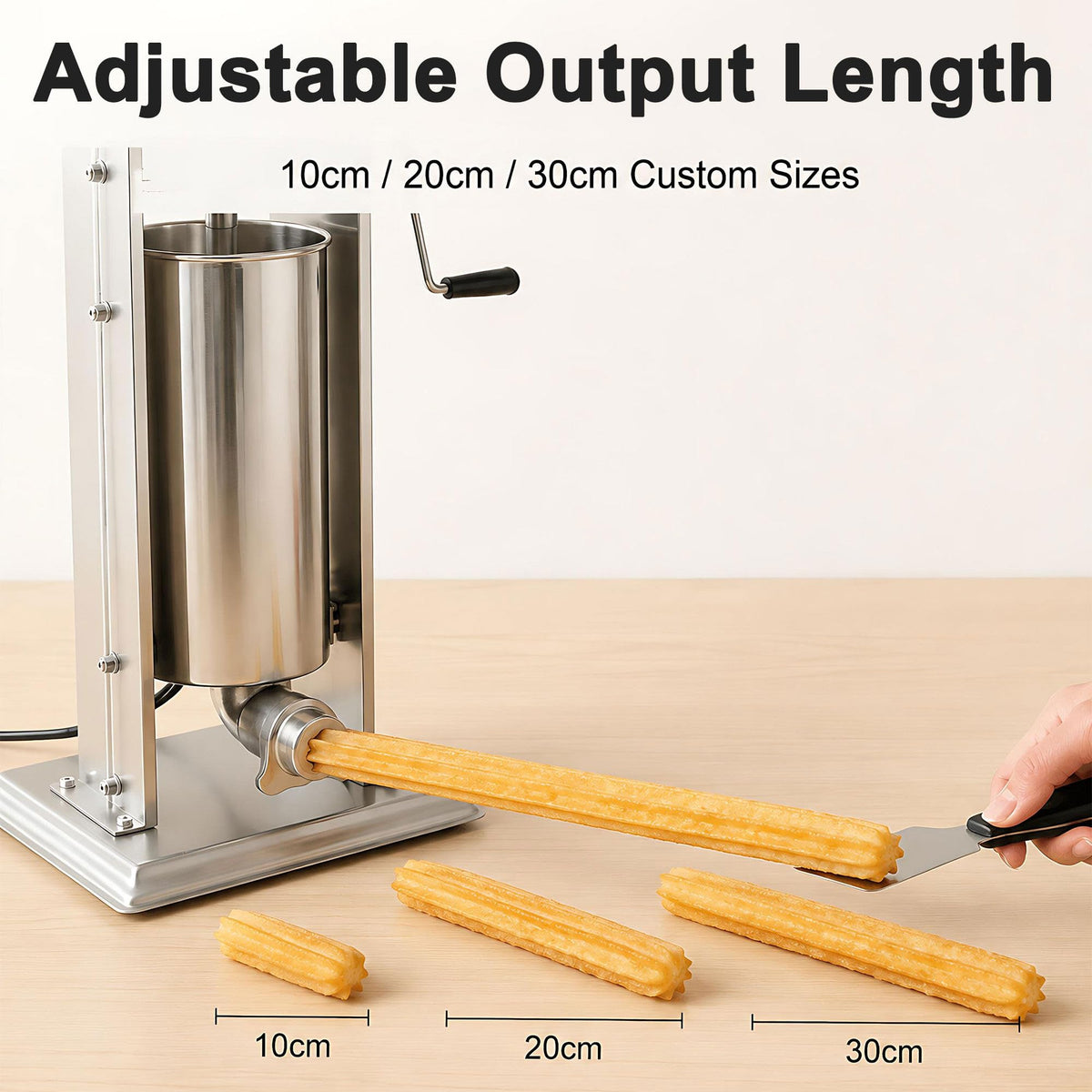 Vertical Manual Churro Extruder with 6-Shape Nozzle Kit L5313