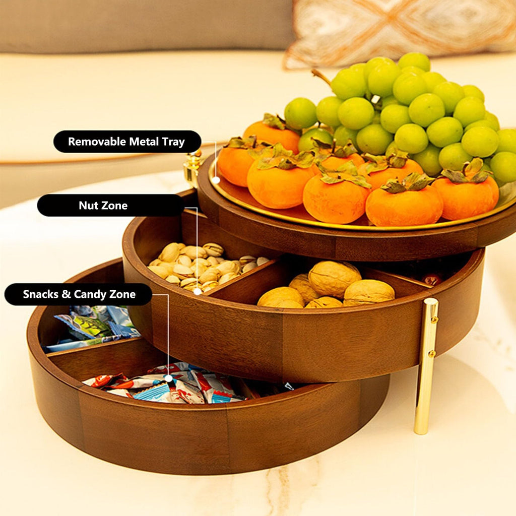 3 Layers Solid Wood Fruit Bowl C4766