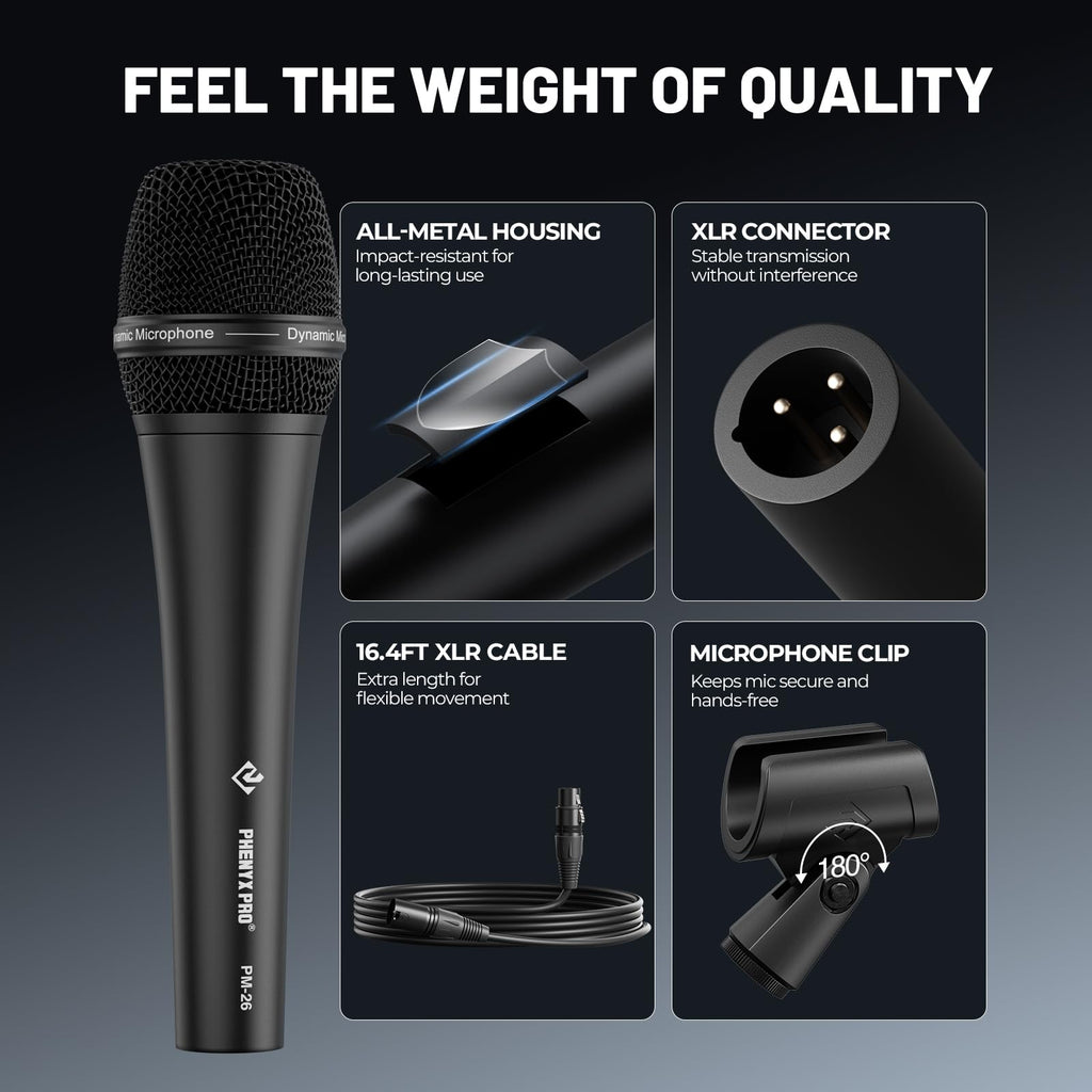 Supercardioid Dynamic Vocal Microphone with XLR Cable Q85598