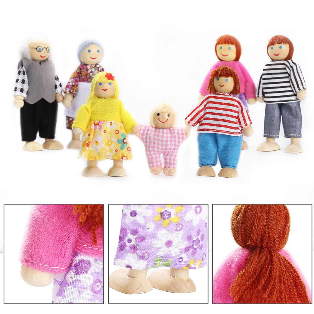 Dollhouse Figures Set of 7 with Dog A911