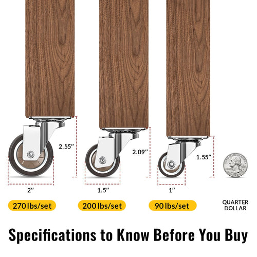1inch Small Caster Wheels Set of 4 B11659
